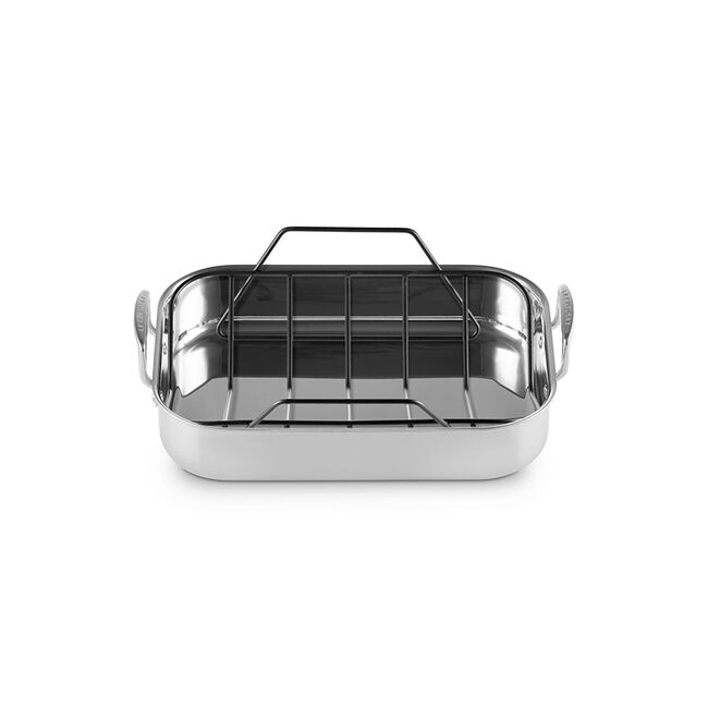 Le Creuset Online Stainless Steel Roasting Pan with Non-stick Rack - Stainless Steel Roasting Pan with Non-stick Rack - Image 2