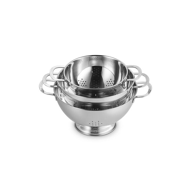 Le Creuset Online Stainless Steel 3-Piece Colander Set - Stainless Steel 3-Piece Colander Set - Image 5
