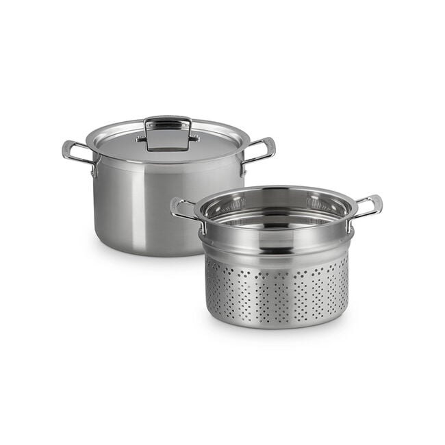 Le Creuset Online Classic Stainless Steel Pasta Pot with Colander Insert - Classic Stainless Steel Pasta Pot with Colander Insert - Image 10