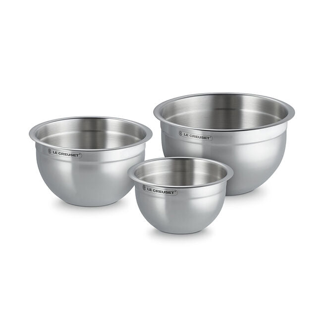 Le Creuset Online Stainless Steel Mixing Bowls with Lids, Set of 3 - Stainless Steel Mixing Bowls with Lids, Set of 3 - Image 6