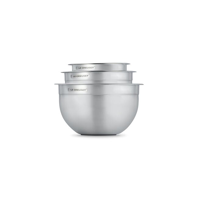 Le Creuset Online Stainless Steel Mixing Bowls with Lids, Set of 3 - Stainless Steel Mixing Bowls with Lids, Set of 3 - Image 7