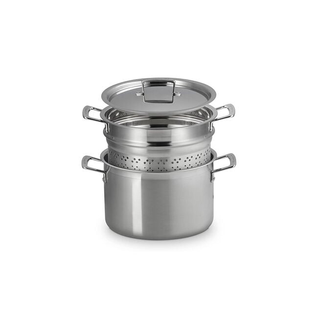Le Creuset Online Classic Stainless Steel Pasta Pot with Colander Insert - Classic Stainless Steel Pasta Pot with Colander Insert - Image 9