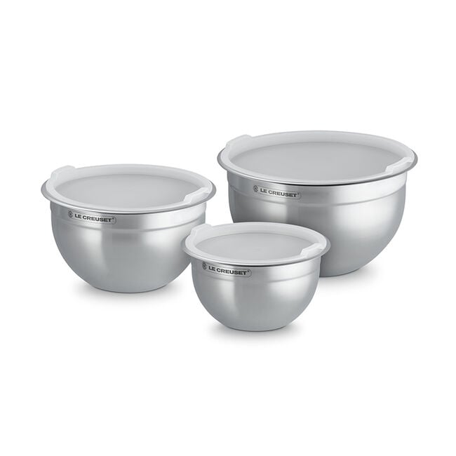 Le Creuset Online Stainless Steel Mixing Bowls with Lids, Set of 3 - Stainless Steel Mixing Bowls with Lids, Set of 3 - Image 5