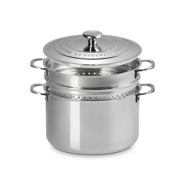Le Creuset Online Signature Stainless Steel Stockpot with Colander Insert - Signature Stainless Steel Stockpot with Colander Insert - Image 3