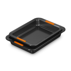 Alternative view of Le Creuset Online Non-stick Metal Bakeware 2-Piece Rectangular Cake Pan Set - Non-stick Metal Bakeware 2-Piece Rectangular Cake Pan Set